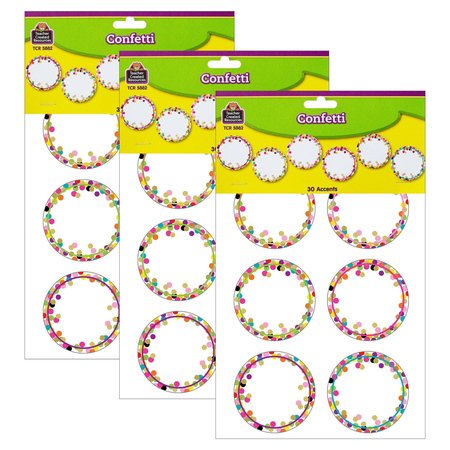 TEACHER CREATED RESOURCES Confetti Circle Accents, 30 Pieces, PK3 TCR5882